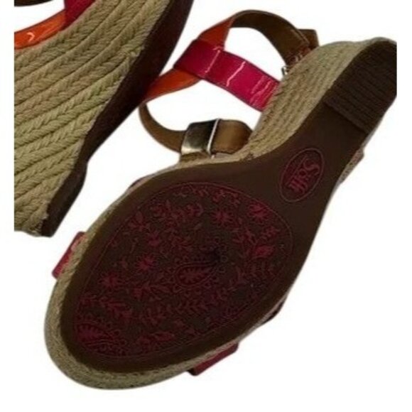 Sofft Womens Sandals Size 9M Multicolored Open Toe Ankle Strap Espadrille Wedge - Picture 5 of 7